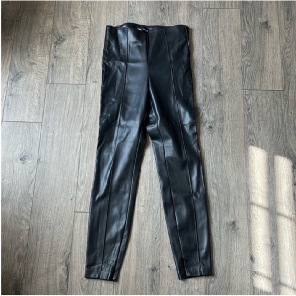 Zara Black Faux Leather Leggings